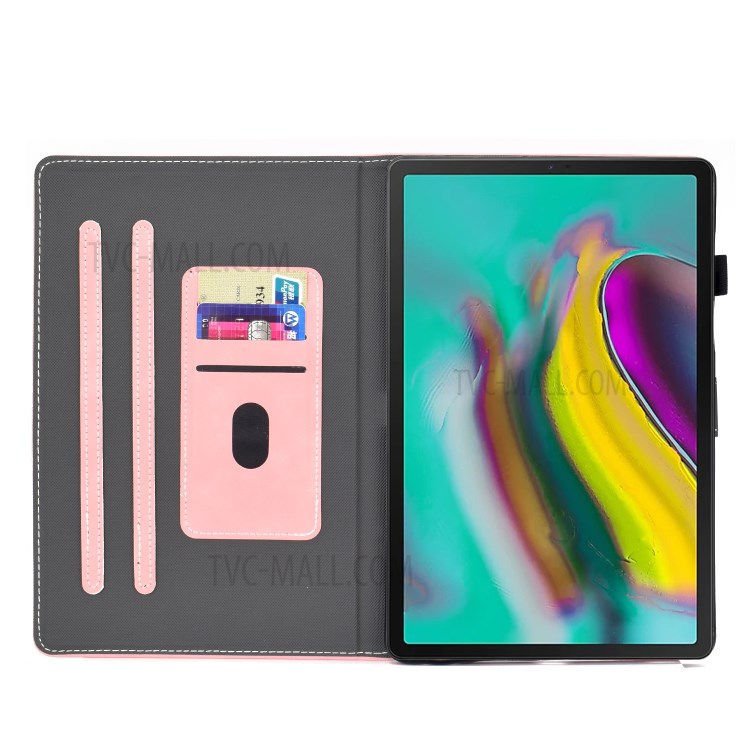 Imprint Elephant Card Slots Leather Stand Tablet Case for Samsung Galaxy Tab S6 Lite - Black-12