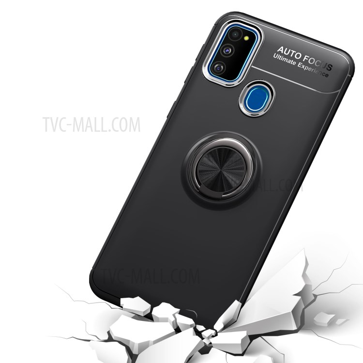 Кольцо с Кольцом Пальца TPU Case Для Samsung Galaxy M31 (встроенный Металлический Лист) - Все Черное-9