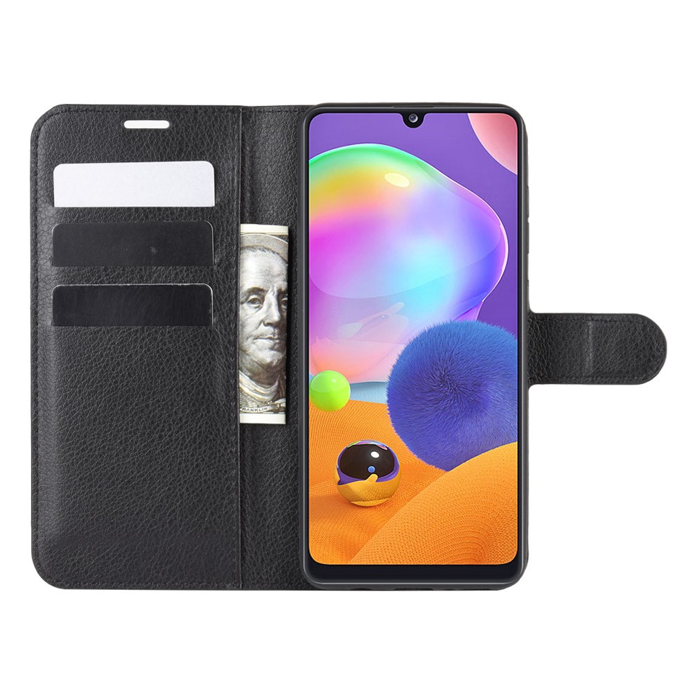 Litchi Surface Wallet Leather Case for Samsung Galaxy A31 - Black-6