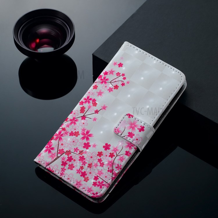 3D Colored Carving Pattern Printing Wallet Leather Cover for Samsung Galaxy A51 SM-A515 - Plum Blossom-6