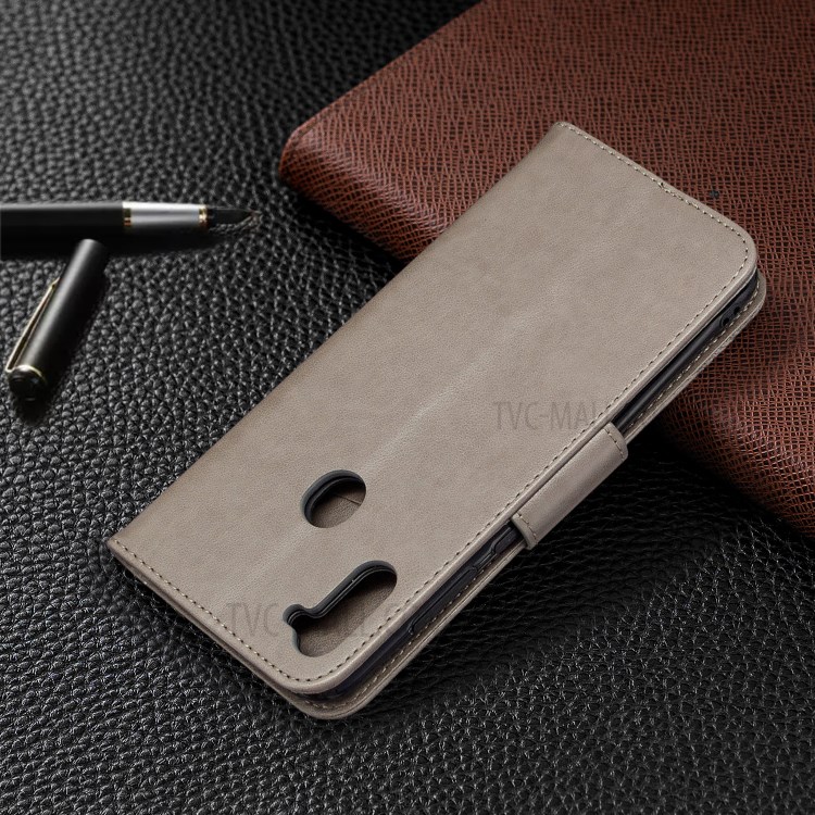 Imprint Butterflies Wallet Stand Flip Leather Case for Samsung Galaxy A11/M11 - Grey-5