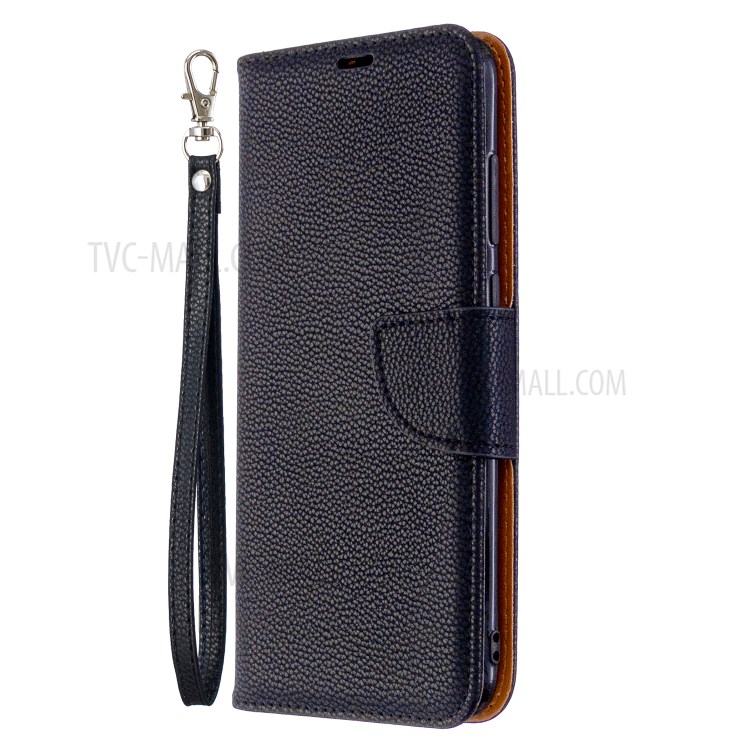 Litchi Skin Leather Stand Wallet Phone Case for Samsung Galaxy A11 / M11 - Black-7