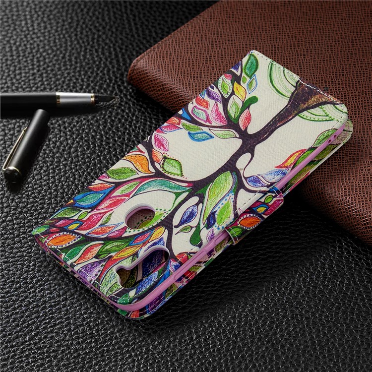 Padrão De Impressão Estande Tampa Carteira De Couro Para Samsung Galaxy A11 / M11 - Árvore Colorida-5