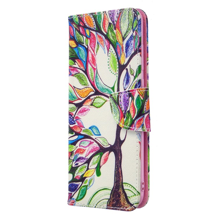 Padrão De Impressão Estande Tampa Carteira De Couro Para Samsung Galaxy A11 / M11 - Árvore Colorida-6