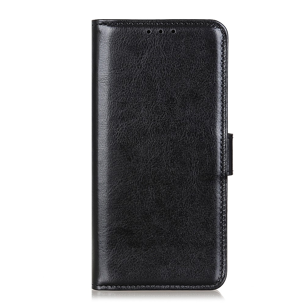 Crazy Horse en Cuir en Cuir Case de Support Pour Samsung Galaxy A21s - le Noir