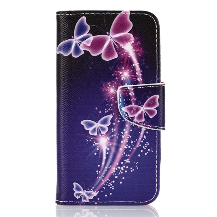 

Patterned Leather Flip Case for Samsung Galaxy S7 G930 - Purple Butterfly
