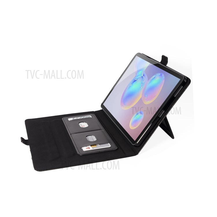 Double Stands Leather Tablet Cover for Samsung Galaxy Tab S6 Lite - Black-6