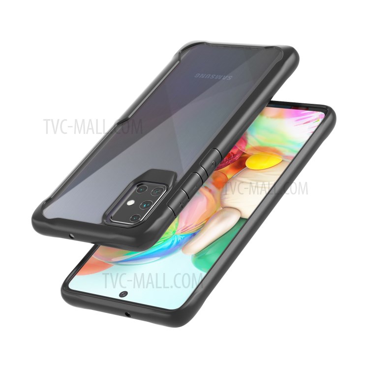 Shock Absorption PC + TPU Hybrid Case Phone Shell for Samsung Galaxy A71 5G SM-A716 - Black-1