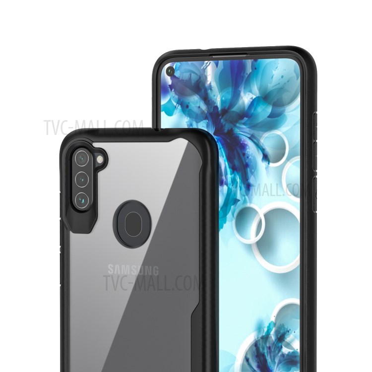 Shock Absorption PC + TPU Hybrid Phone Case for Samsung Galaxy A11 - Black-2