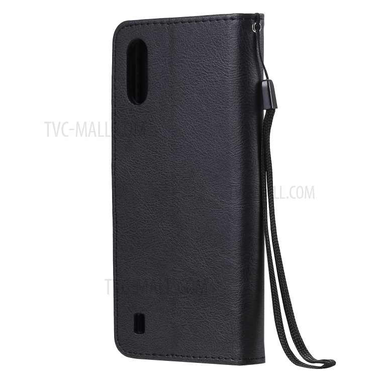 Wallet Leather Stand Phone Case for Samsung Galaxy A01 - Black-3