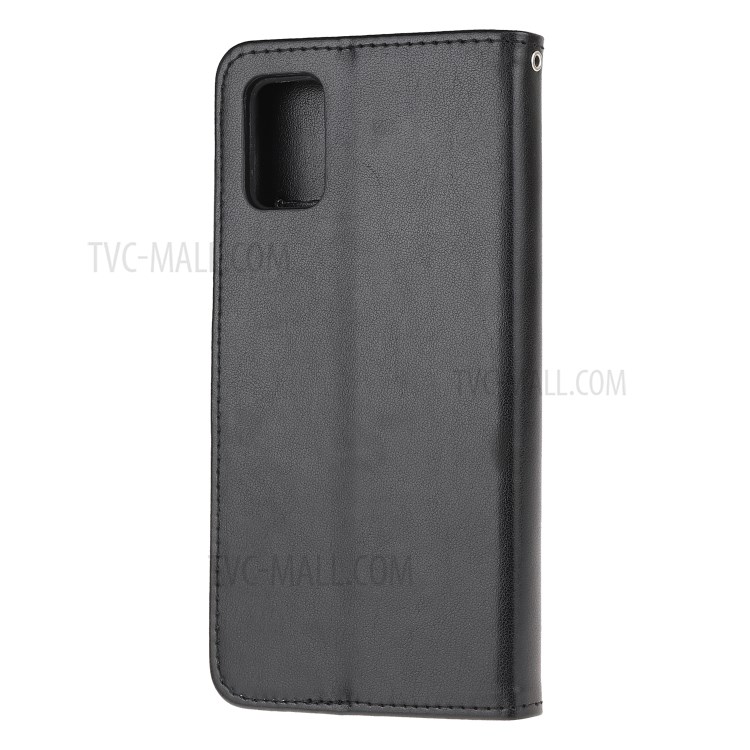 Imprint Butterfly Flowers Leather Case for Samsung Galaxy A31 - Black-3