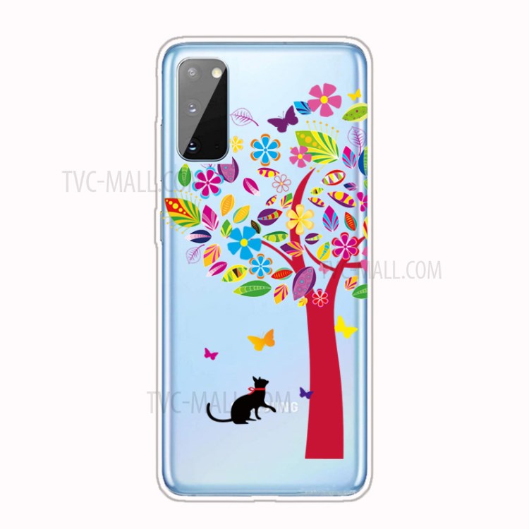 Pattern Printing TPU Soft Phone Back Case for Samsung Galaxy A41 (Global Version) - Colorful Tree-1