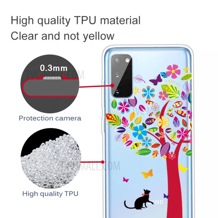 Pattern Printing TPU Soft Phone Back Case for Samsung Galaxy A41 (Global Version) - Colorful Tree-2