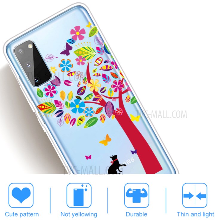 Pattern Printing TPU Soft Phone Back Case for Samsung Galaxy A41 (Global Version) - Colorful Tree-4