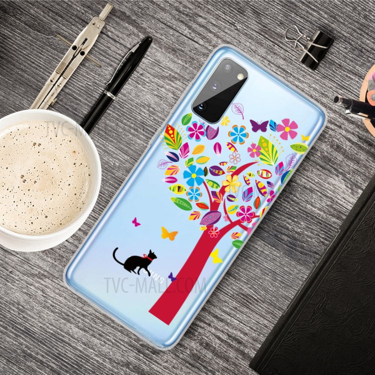 Pattern Printing TPU Soft Phone Back Case for Samsung Galaxy A41 (Global Version) - Colorful Tree-5