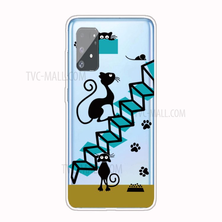 Pattern Printing Soft Phone Case Cover for Samsung Galaxy A91/S10 Lite - Cat Footprint-1