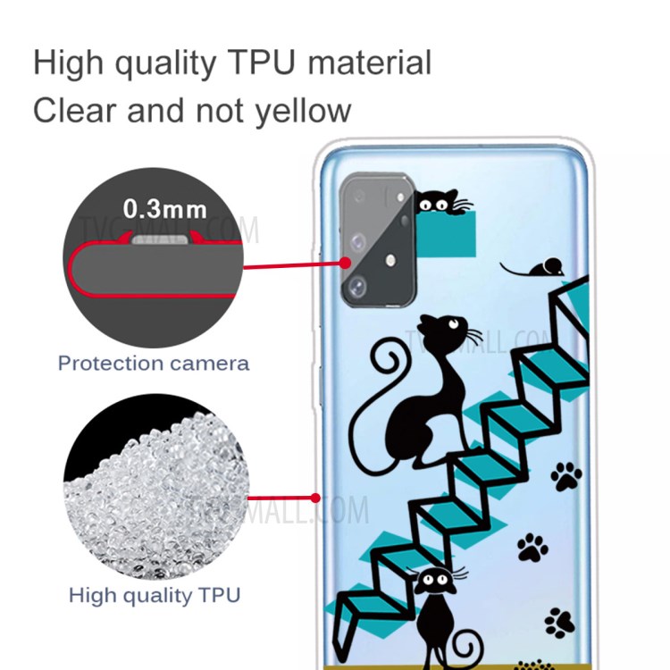 Pattern Printing Soft Phone Case Cover for Samsung Galaxy A91/S10 Lite - Cat Footprint-2