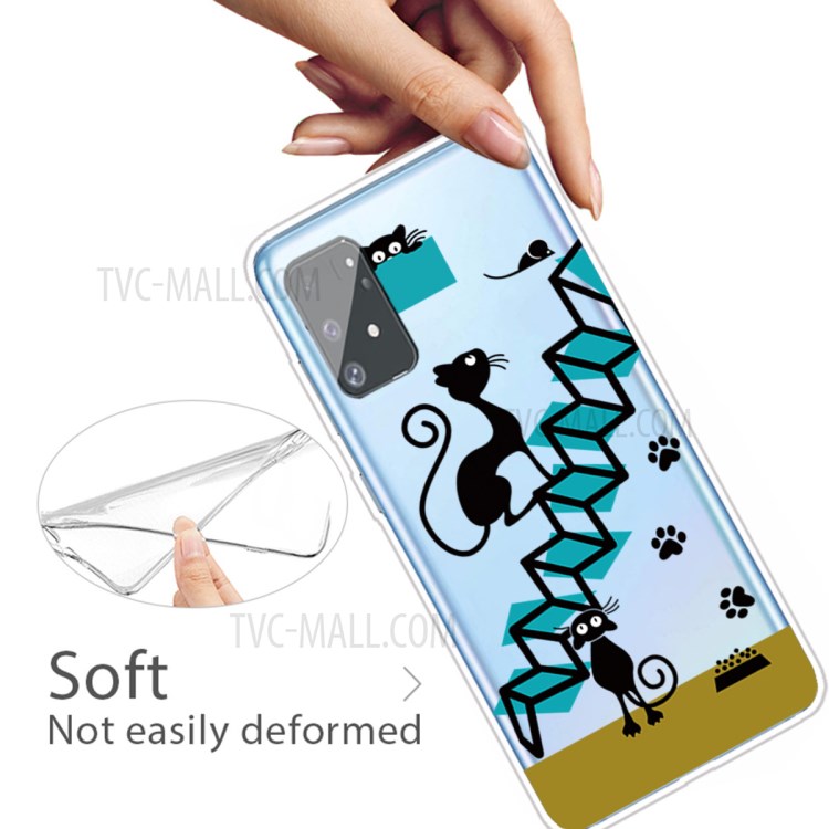 Pattern Printing Soft Phone Case Cover for Samsung Galaxy A91/S10 Lite - Cat Footprint-3
