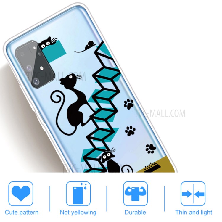 Pattern Printing Soft Phone Case Cover for Samsung Galaxy A91/S10 Lite - Cat Footprint-4