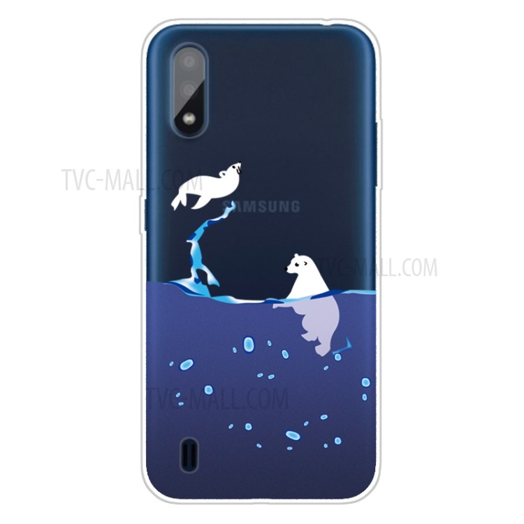 Pattern Printing TPU Shell Case for Samsung Galaxy A01 - Polar Bear-1