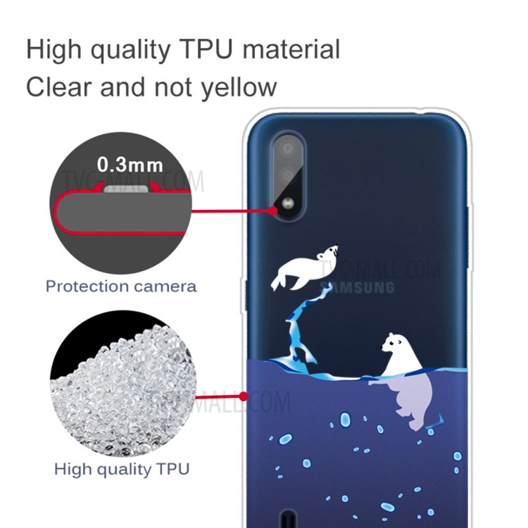 Pattern Printing TPU Shell Case for Samsung Galaxy A01 - Polar Bear-2
