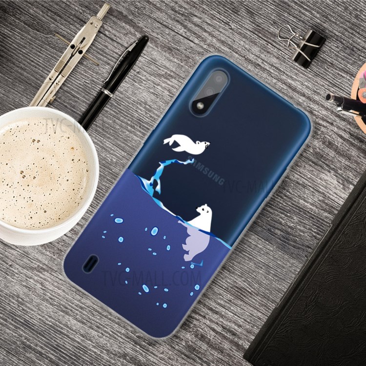 Pattern Printing TPU Shell Case for Samsung Galaxy A01 - Polar Bear-5