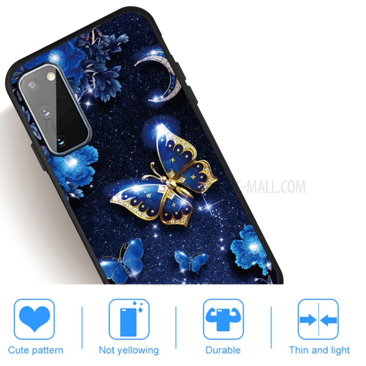 Matte Pattern Printing TPU Phone Cover for Samsung Galaxy S20 - Butterflies-4