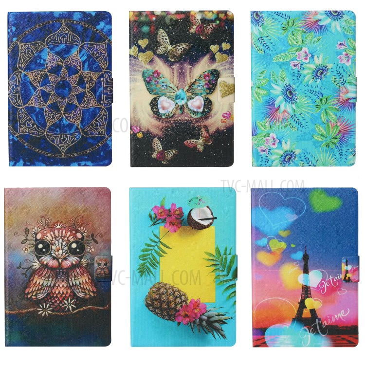 Pattern Printing PU Leather Card Holder Case for Samsung Galaxy Tab A 8.0 Wi-Fi (2019) SM-T290 - Eiffel Tower-13