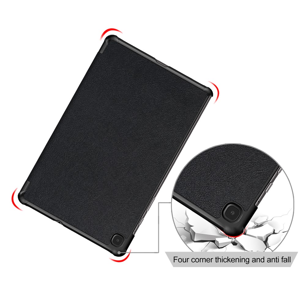 Tri-fold Stand Leder Smart Case Für Samsung Galaxy Tab S6 Lite P610/P615/S6 Lite (2022) - Schwarz