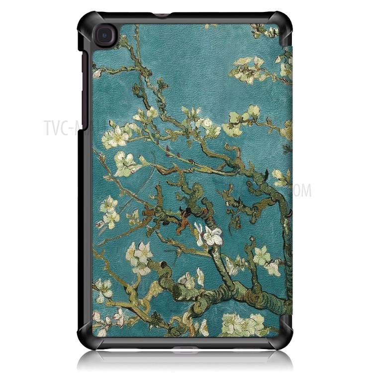 Patterned Tri-fold Stand Auto Sleep/Wake Leather Cover Case for Samsung Galaxy Tab A 8.4 (2020) - Almond Tree in Blossom-5