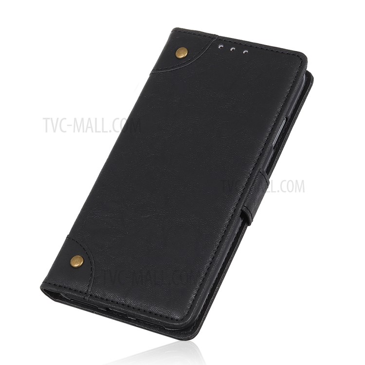 Retro Style PU Leather Wallet Stand Phone Case for Samsung Galaxy A41 (Global Version) - Black-8