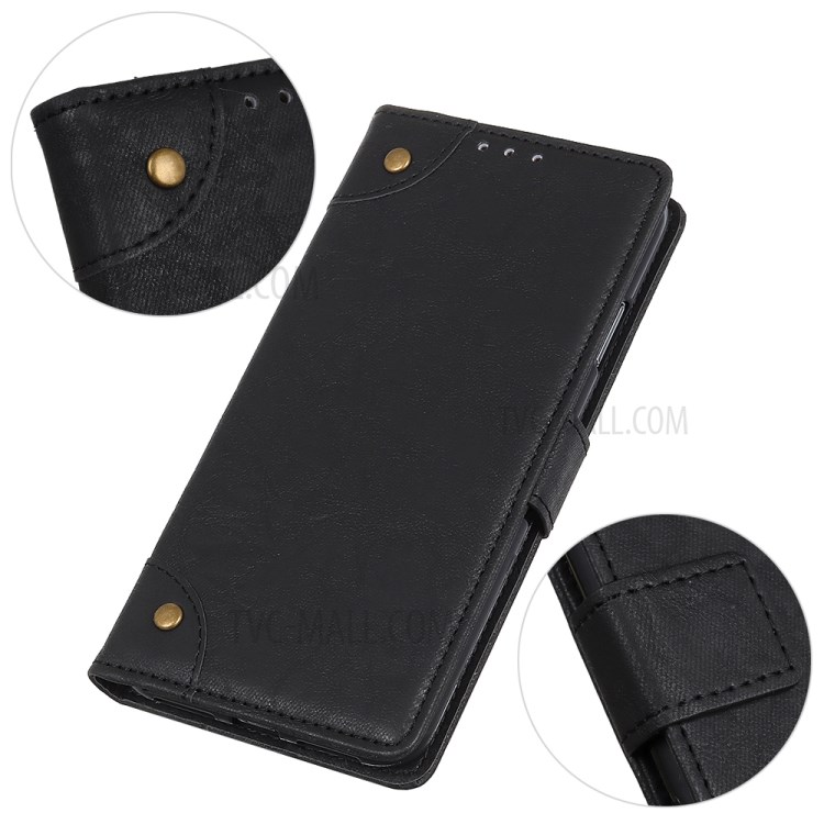 Retro Style PU Leather Wallet Stand Phone Case for Samsung Galaxy A41 (Global Version) - Black-9