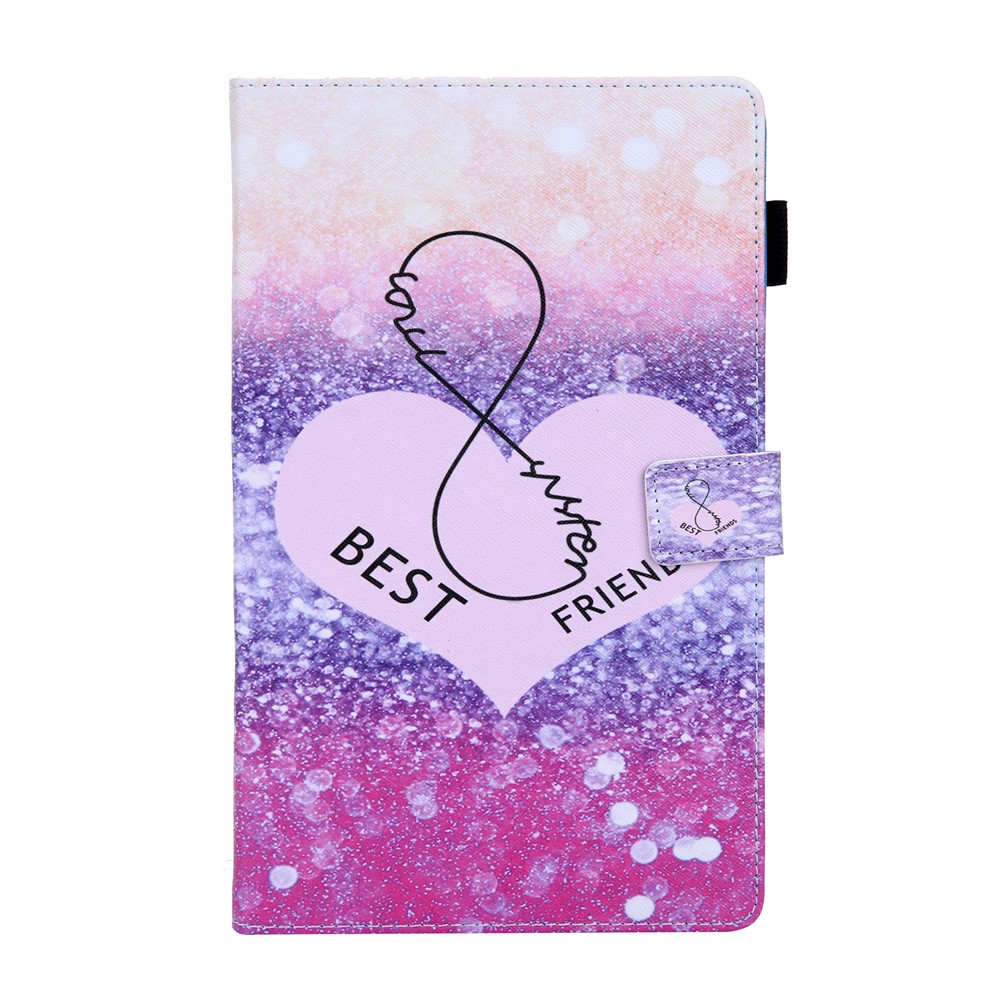 Musterdruckmultiwinkel Stand Leder Kartenschlitz Tablette Abdeckung Für Samsung Galaxy Tab A 10,1 (2019) T510 / T515 - Liebe Herz-2