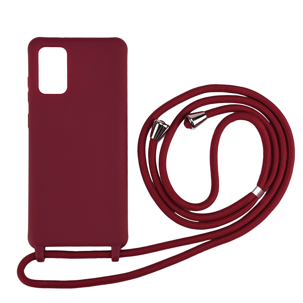 Durable TPU Back Cover Case with Multi-function Strap for Samsung Galaxy S20 Plus - Red-1