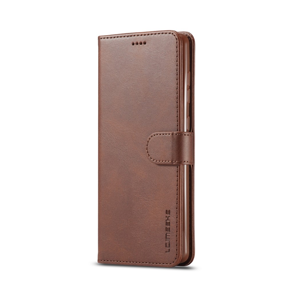 LC.IMEEKE Wallet Stand Leather Mobile Cover for Samsung Galaxy A41 (Global Version) - Coffee-2
