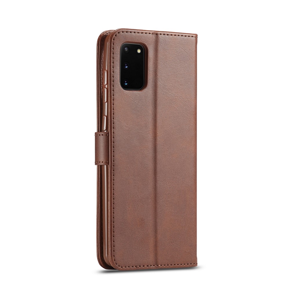 Lc. Imeeke Wallet Stand Leder Mobile Cover Für Samsung Galaxy A41 (globale Version) - Kaffee