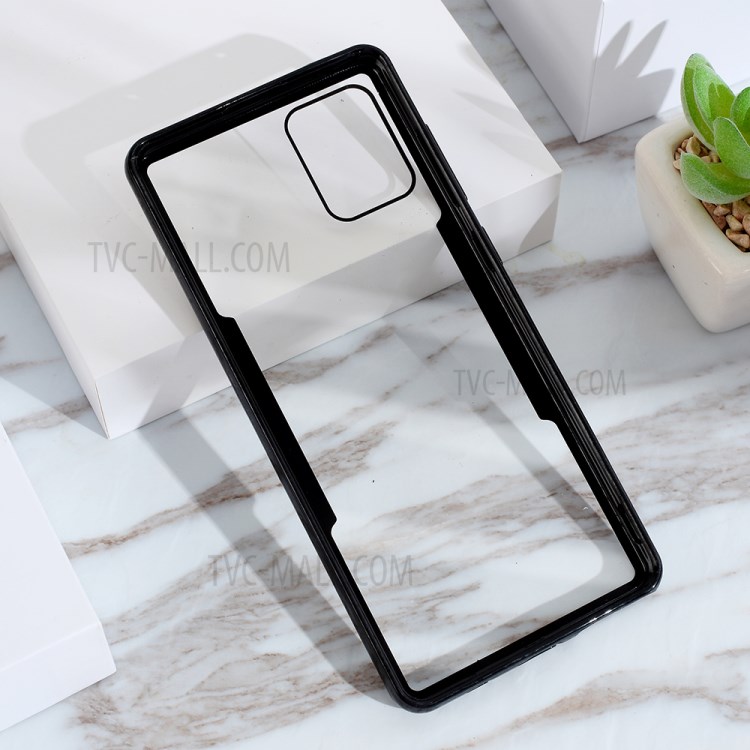 Ясно PC Задняя Крышка + Силиконовая Рамка Для Samsung Galaxy A71 См-a715 / Галактика A81 // M60s / Примечание 10 Облегченном - Черный-4