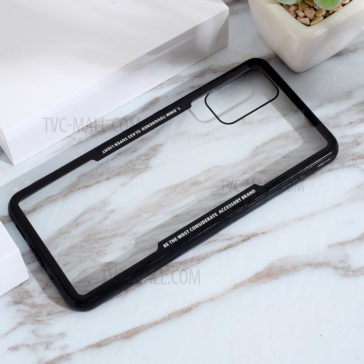 Protective Clear PC Back + Silicone Frame Phone Cover for Samsung Galaxy S20 Plus - Black-5