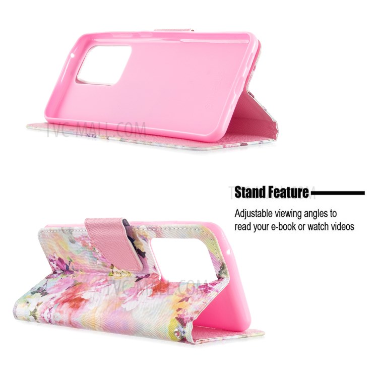 Pattern Printing Cross Texture Leather Wallet Case for Samsung Galaxy S20 Ultra - Vivid Flowers-5