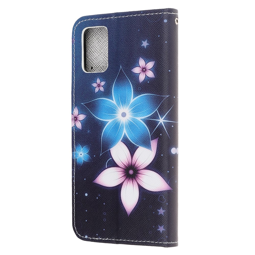 Newly Patterns Cross Texture Leather Wallet Case with Strap for Samsung Galaxy A41 (Global Version) - Flower-5