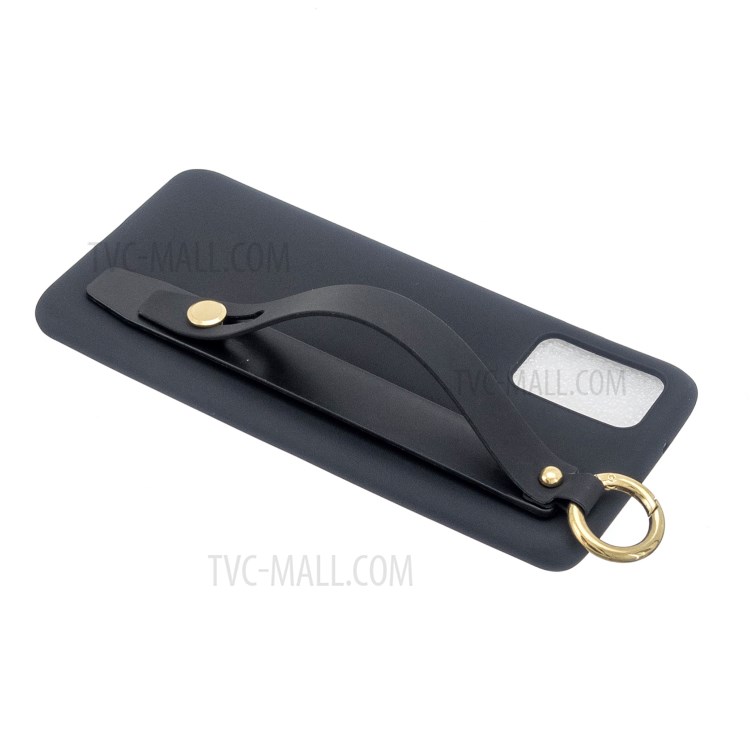 TPU Cell Phone Cover with Wrist Strap Kickstand for Samsung Galaxy S20 - Black-3