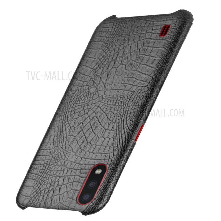 Crocodile Skin PU Leather Coated PC Hard Cover for Samsung Galaxy A01 - Black-3