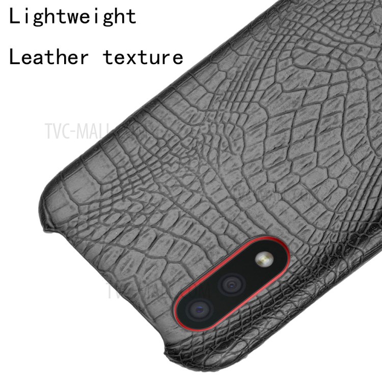 Crocodile Skin PU Leather Coated PC Hard Cover for Samsung Galaxy A01 - Black-4