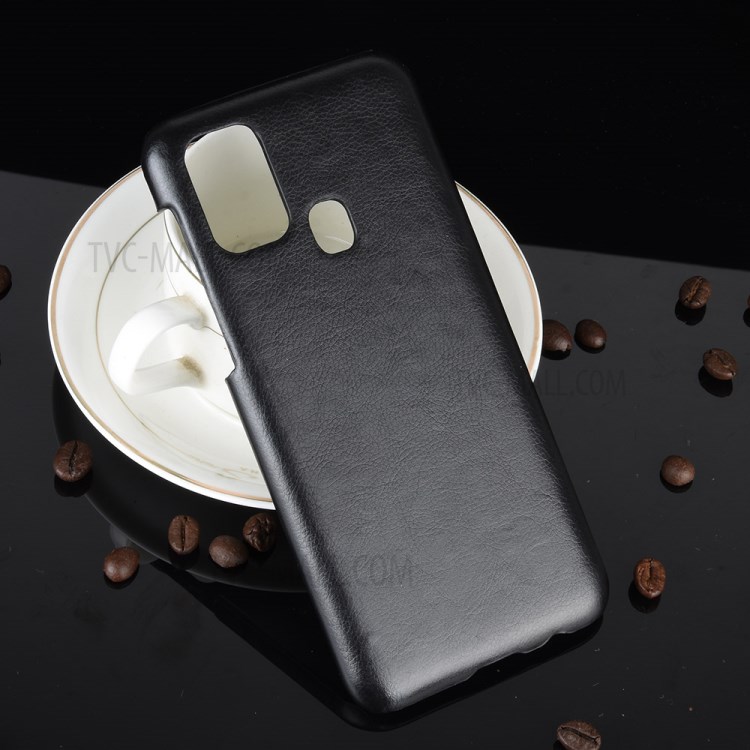 Litchi Skin PU Leather Coated PC Hard Shell for Samsung Galaxy M31 - Black-5