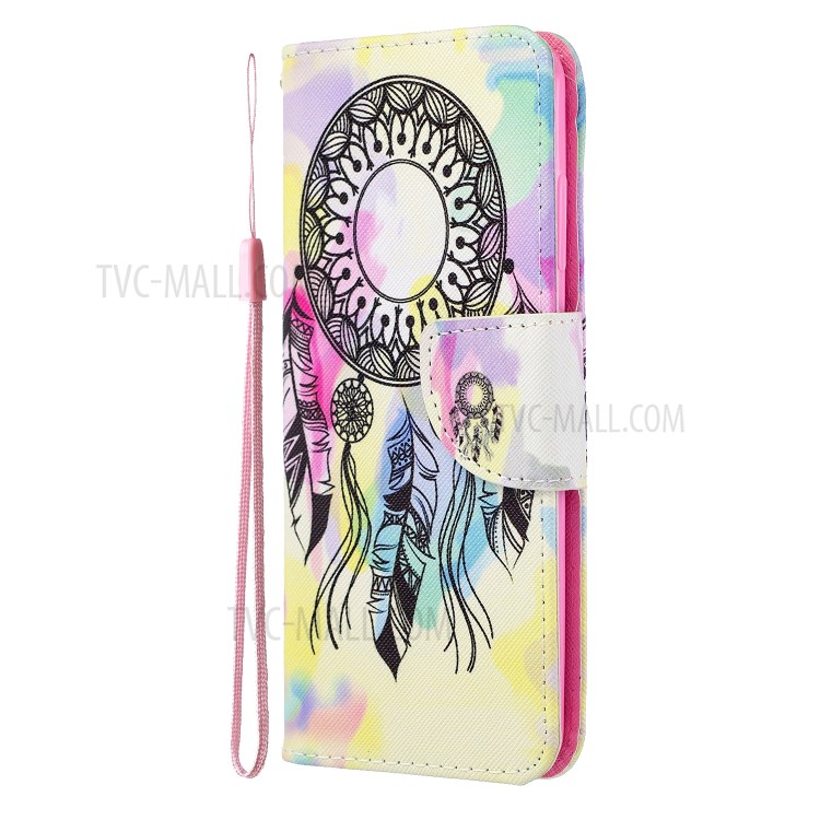 Pretty Pattern Printing Cross Texture Wallet Leather Stand Case for Samsung Galaxy A71 SM-A715 - Dream Catcher-3