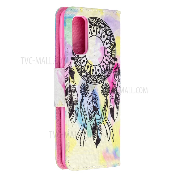 Pretty Pattern Printing Cross Texture Wallet Leather Stand Case for Samsung Galaxy A71 SM-A715 - Dream Catcher-4