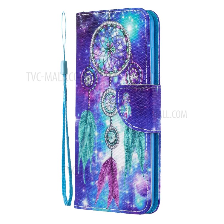 Cross Texture Pattern Printing Flip Leather Wallet Stand Case for Samsung Galaxy S20 - Dream Catcher-3