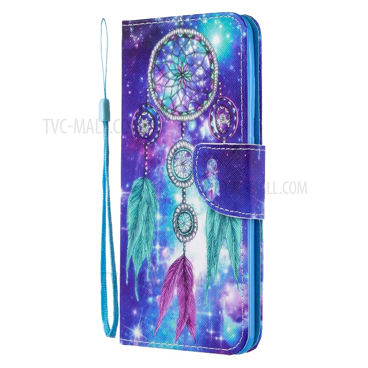 Cross Texture Patterned PU Leather Wallet Cover for Samsung Galaxy S20 Ultra - Dream Catcher-3