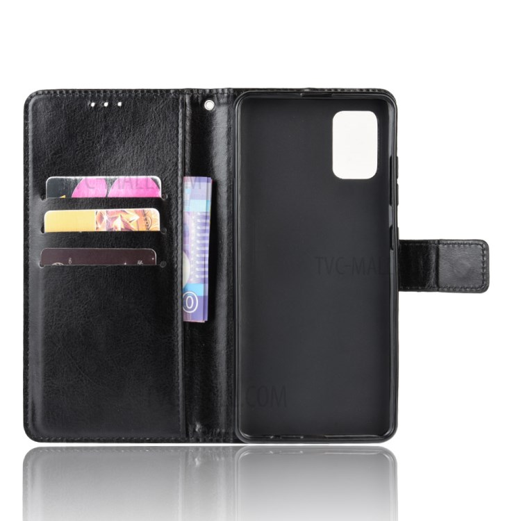 Crazy Horse Wallet Leather Protective Cover for Samsung Galaxy A71 5G SM-A716 - Black-3