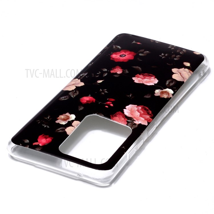 Noctilucent IMD TPU Phone Back Case for Samsung Galaxy S20 Ultra - Flower-3